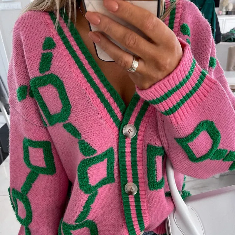 Znbbw Autumn Winter Knitted Button Loose Cardigan Sweater Women Long Sleeve Top Oversized Sweaters Warm Sueters Coat Streetwear - Image 2