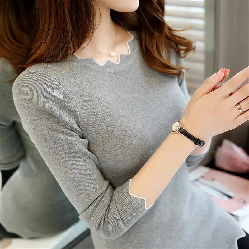 Znbbw Autumn New Women's Sweaters Women's Head Set Inside Long-sleeved Sweater Slim Bottoming Shirt Was Thin - Image 7