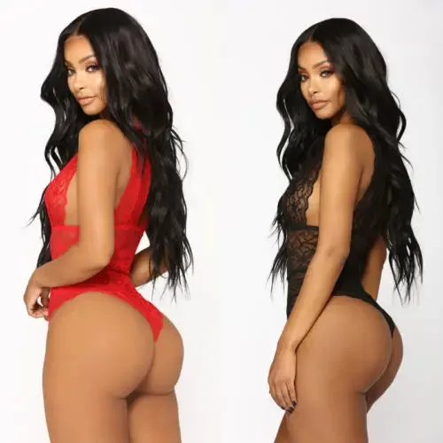 Znbbw Women V-Neck Lace Bandage Bodysuit  Women Sleepwear Underwear Lingerie Romper Party Jumpsuit - Image 3