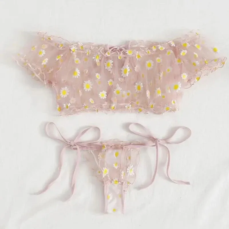 Znbbw Women Sexy Lingerie Sheer Floral Print Off-Shoulder G Thong Women's Underwear Panties Exotic Ses Erotic Costumes Sexy Sleepwear - Image 5