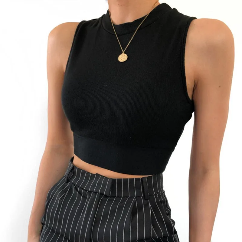 Znbbw backless women tank top bandage slim crop top summer 2023 casual streetwear tops solid cotton soft criss cross top - Image 2