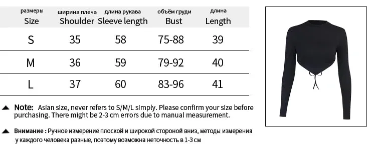 Znbbw Backless Lace-up T-Shirt Women Solid Color Tees Brief Style Round Collar Long Sleeve Slim Fit Crop Tops Lady Clubwear - Image 6