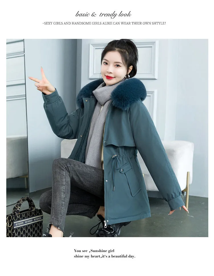 Jacket Female Long Style 2024 New Velvet Pie To Overcome Cotton-Padded Jacket Korean Version Loose Down Cotton Jacket Winter Coat - Image 6