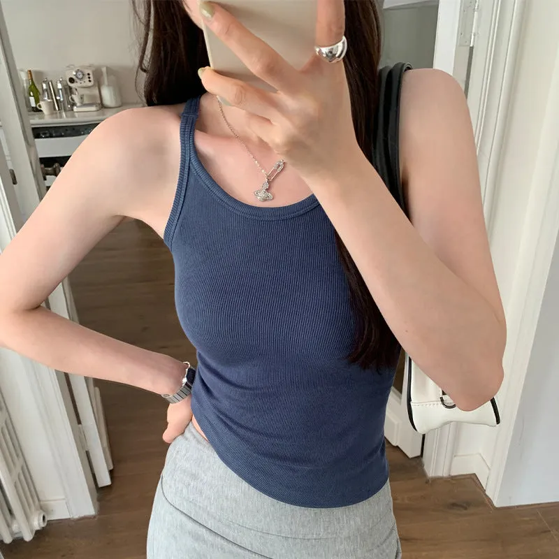 Retro Sling Vest For Women In Summer, The New Beautiful Back Wears A Sexy Spicy Girl Slim, Short Bottomed Top. - Image 2