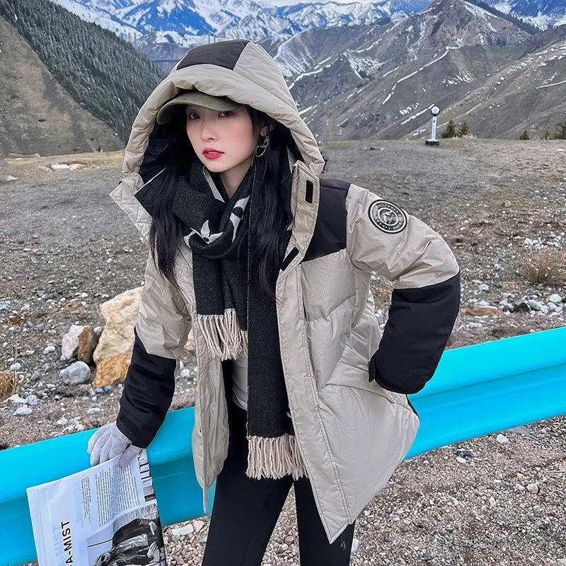 Cotton Jacket Female 2024 Winter New Medium And Long Version Of Korean Lovers Students Overalls Cotton-Padded Jacket Plus Thick Coat Tide - Image 4