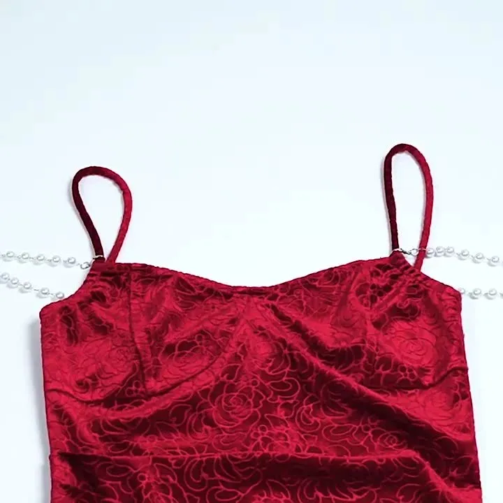 Znbbw Autumn New Fashionable Sexy Dress Temperament Elegant Slim Rose Halter Fishtail Skirt Women's Dress - Image 7