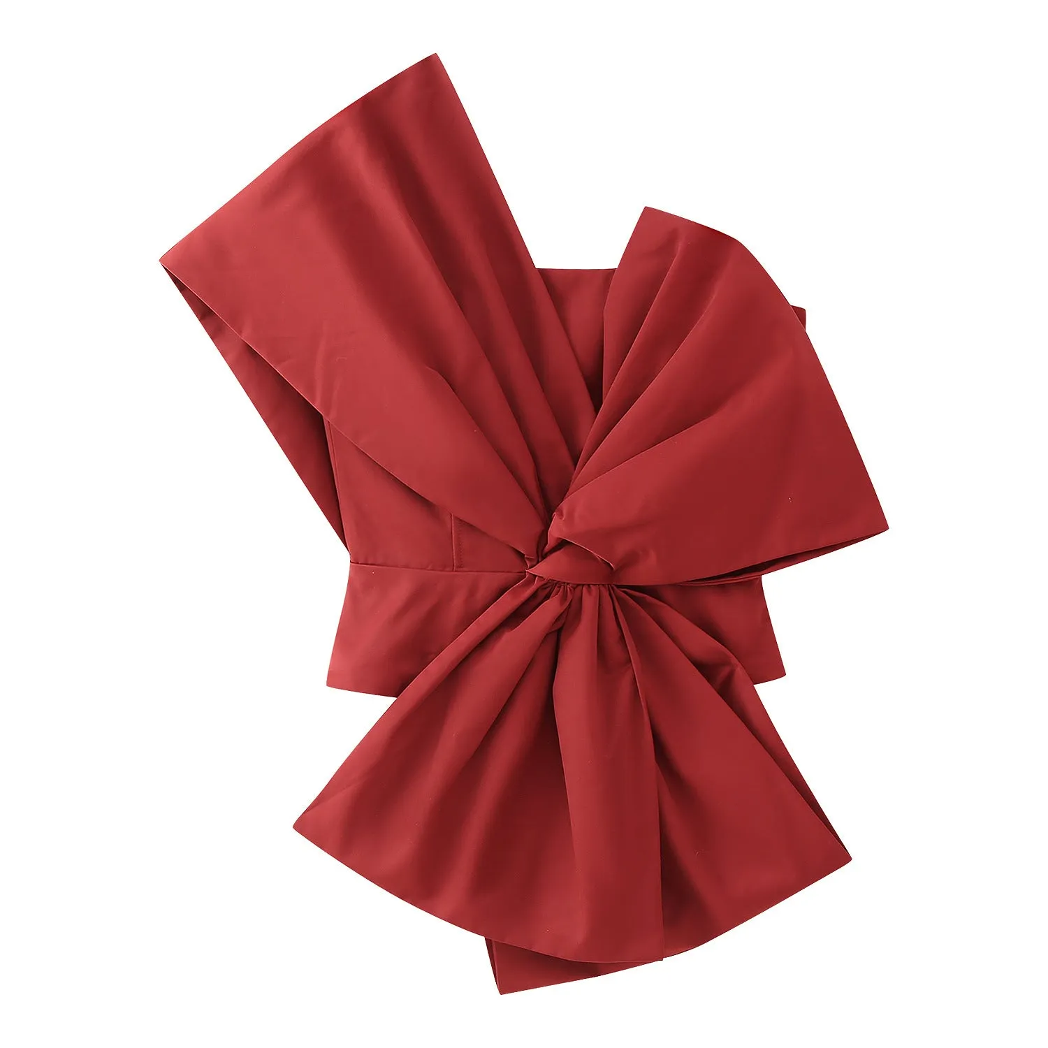 Znbbw Autumn Style Bowtie Asymmetrical Collar Slim Blouse 1210274