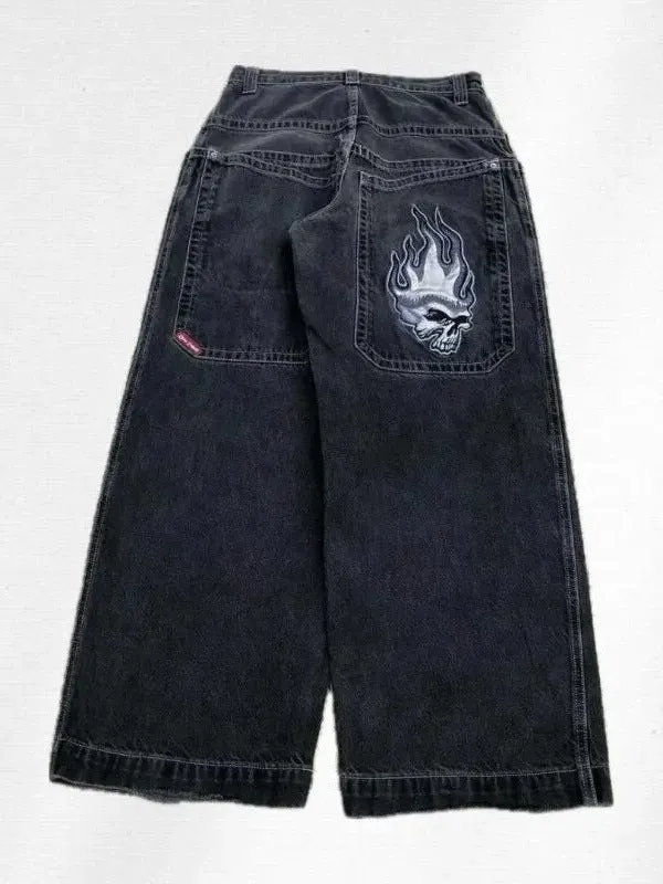 Znbbw Men's Jeans Y2K Bag Vintage JNCO High-Quality Pattern Hip-Hop Street Leisure Men Harajuku Wide Legs - Image 18
