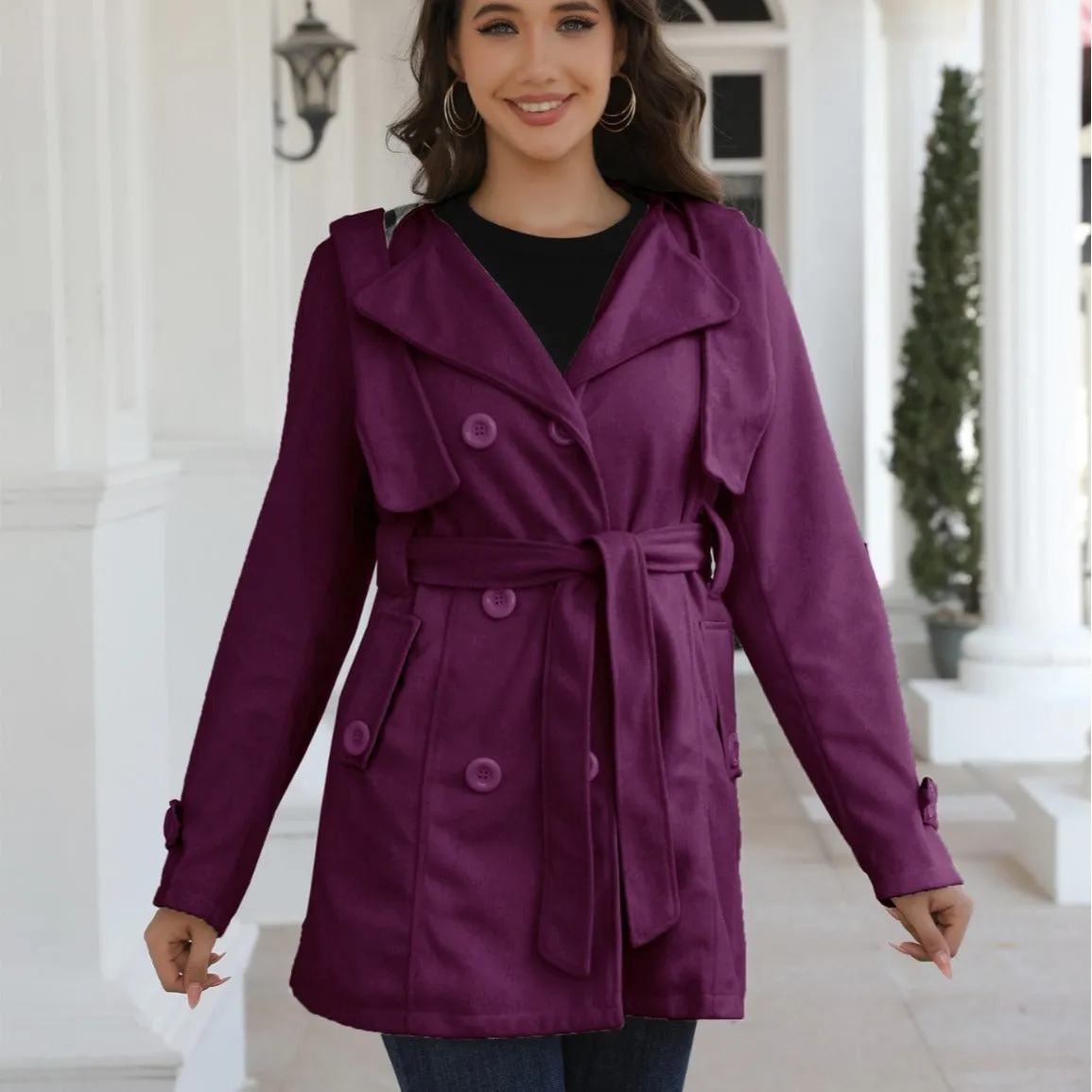 Znbbw Women's Wear 2024 Independent Station Sells New Popular Style Plaid And Hooded Tweed Jackets - Image 2