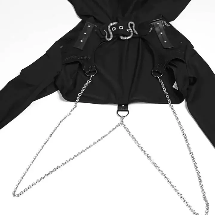 Znbbw Autumn New Street Fashion Slimming Chain Gilding Fabric With Hats And Long Sleeves - Image 7