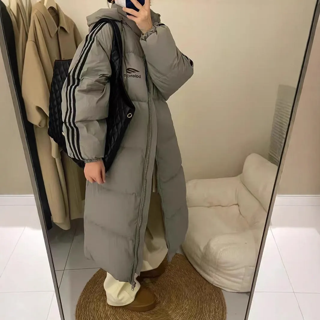 And Long Down Cotton-Padded Clothes Female Winter 2024 New Knee Students Loose And Thick Cotton-Padded Jacket Coat Bread Clothes - Image 4