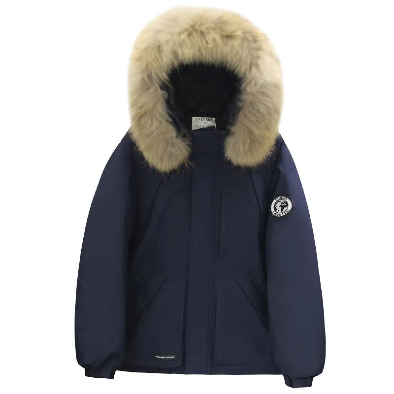 Down Cotton Jacket Female 2024 Winter New Thickened Senior Couples Big Wool Collar Padded Coat - Image 2