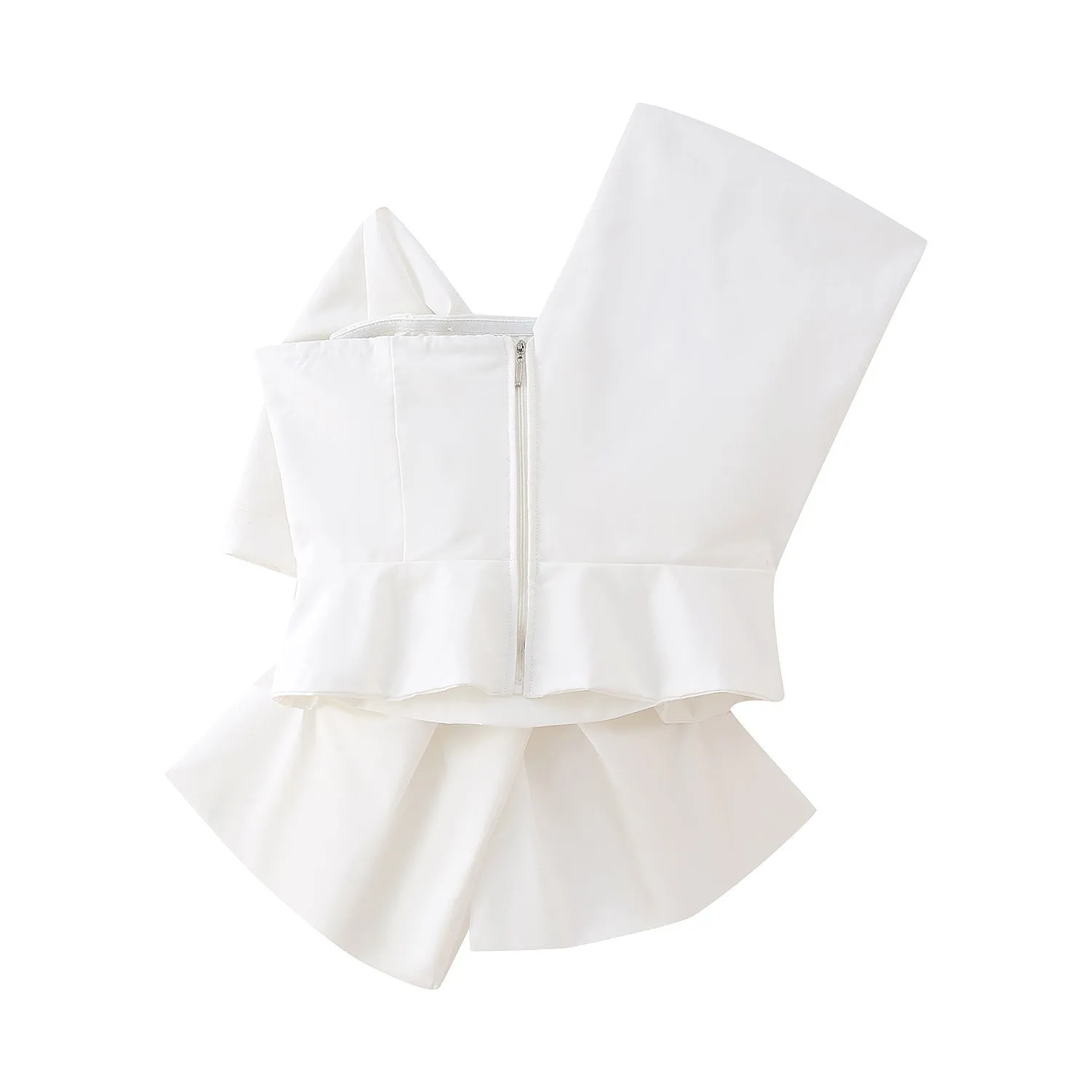 Znbbw Autumn Style Bowtie Asymmetrical Collar Slim Blouse 1210274 - Image 2