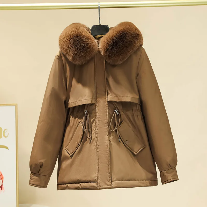 To Overcome The Female 2024 New Add Velvet Add Thick Cotton-Padded Jacket Winter Wear Korean Version Small Down Cotton-Padded Jacket Coat Season - Image 5