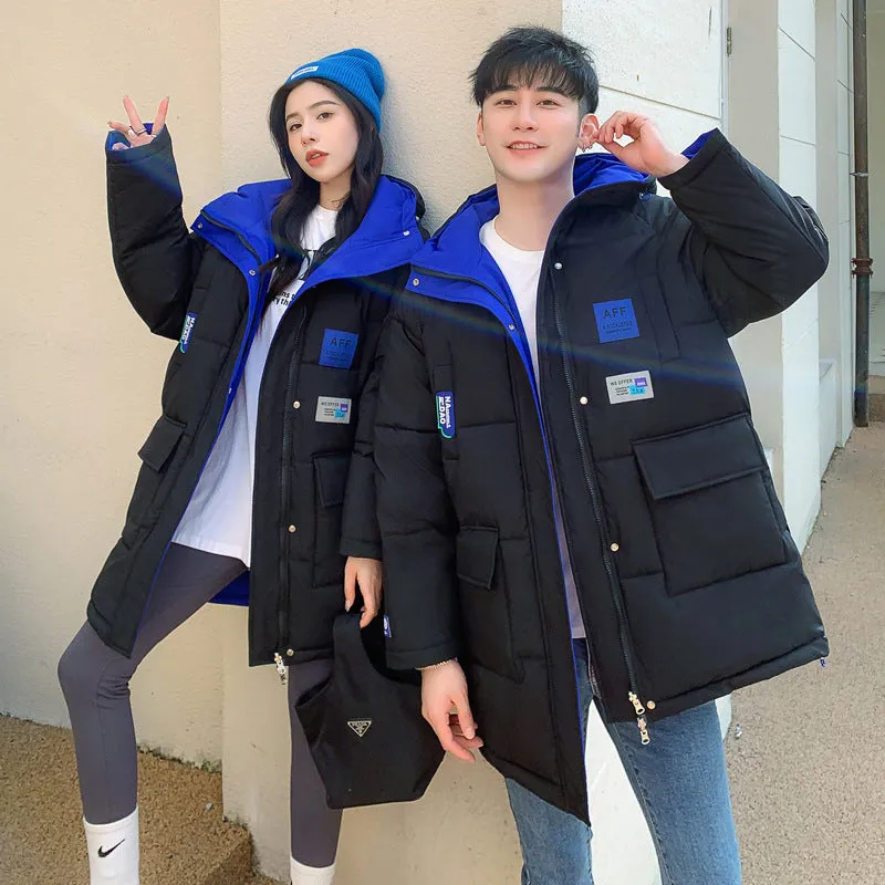 The Winter Of 2024, Both Sides Wear Long Cotton Clothes Male Popular Brand Ruffian Handsome Loose Design Sense Fashion Warm Padded Clothes - Image 4