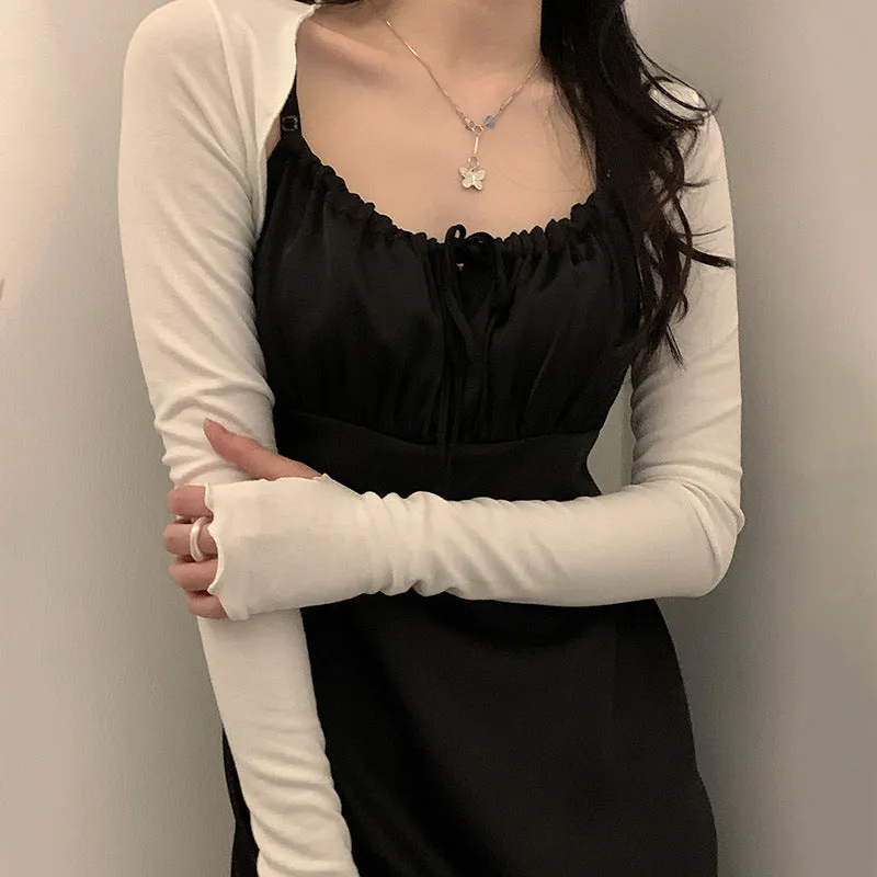 2025 New Summer Fashion Women's Wear Ultra-Short Solid Color Slim Long-Sleeved Sunscreen Jacket - Image 4