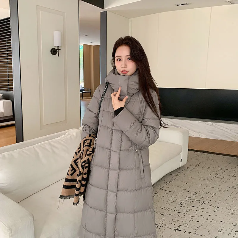 Long Standing Collar Down Cotton Padded Jacket Female 2024 Autumn Winter New Loose Korean Version Show Thin All-Match Coat - Image 4