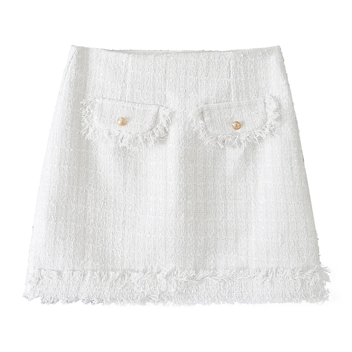 Znbbw New Woolen Short Vest Woolen Mini Skirt Suit