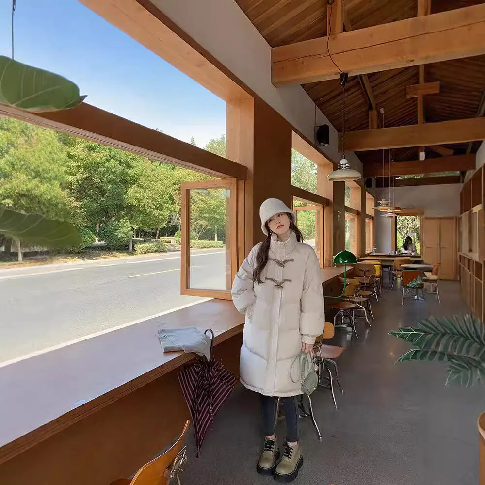 2024 New Korean Version Loose Medium And Long Cotton-Padded Jacket Winter Jacket - Image 3