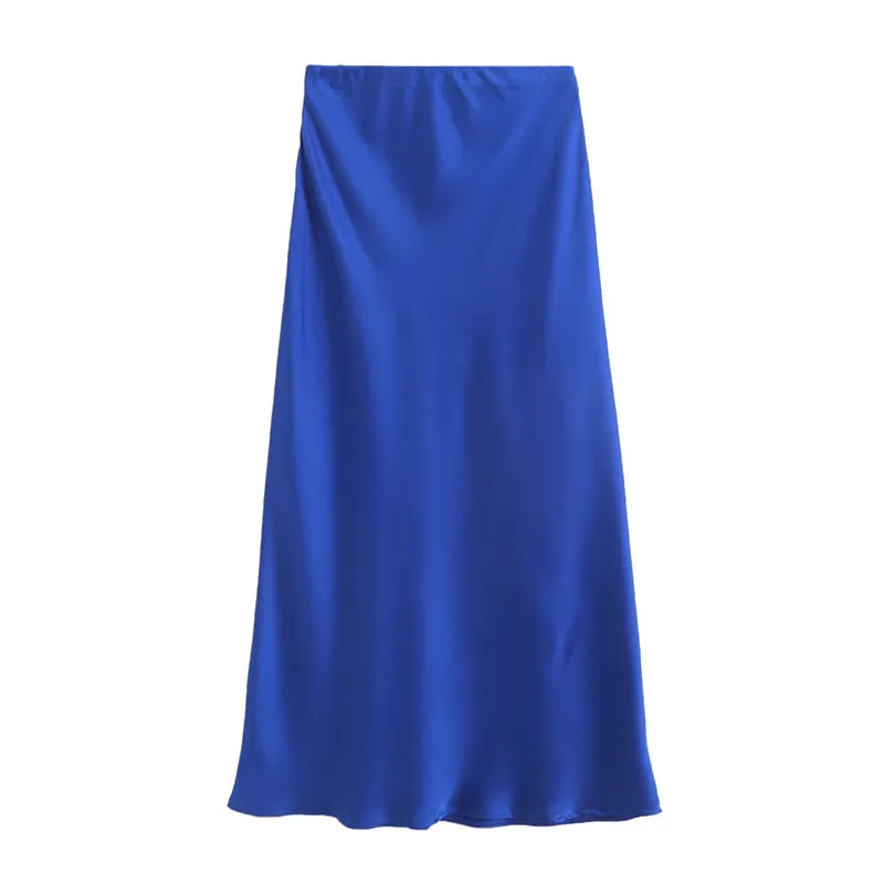 Znbbw And Winter New Slim Version Satin Long Solid Color Half Skirt - Image 2