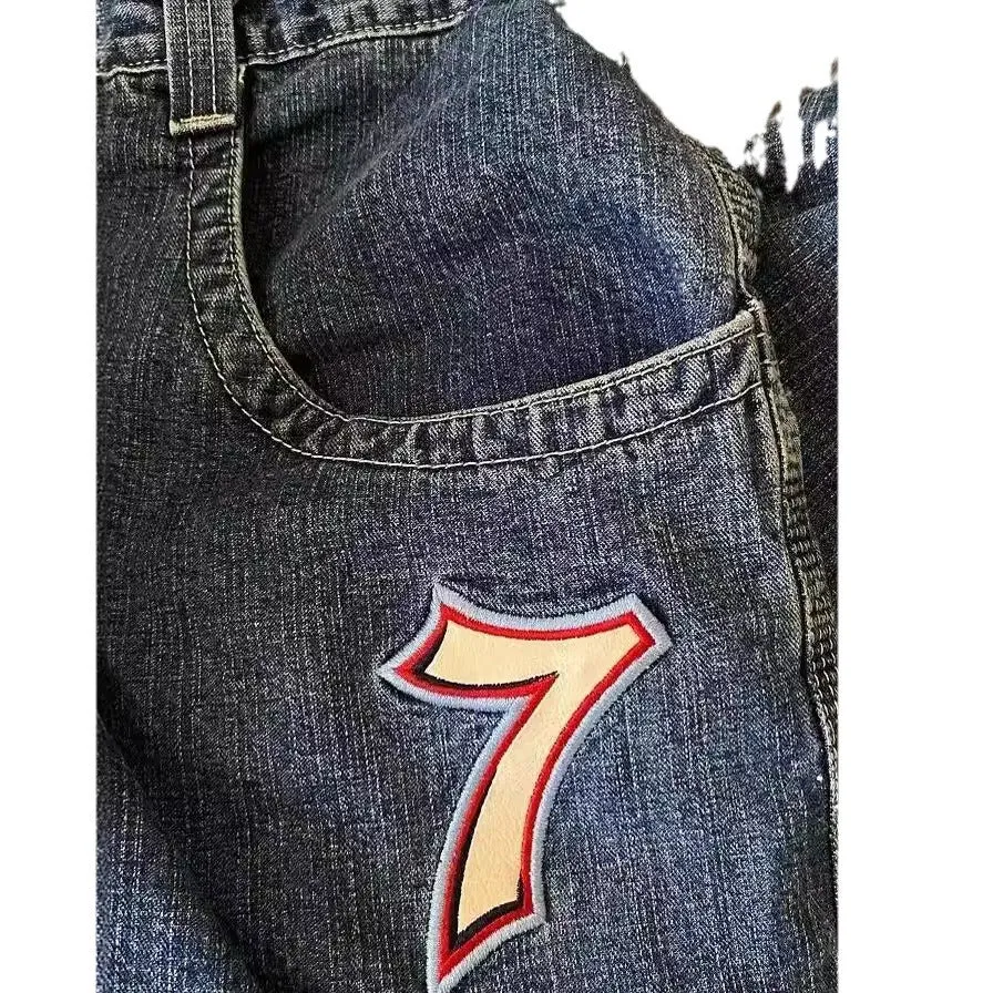 Znbbw Baggy Jeans Hip-Hop Rock Print 2024 New Fashion Harajuku Wide-Leg Jeans - Image 14