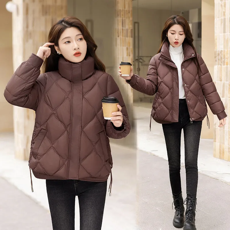 Cotton Jacket Female 2024 New Standing Collar Short Cotton-Padded Clothes Add Thick Warm Bread Clothing Small Cotton-Padded Jacket Coat Winter - Image 4