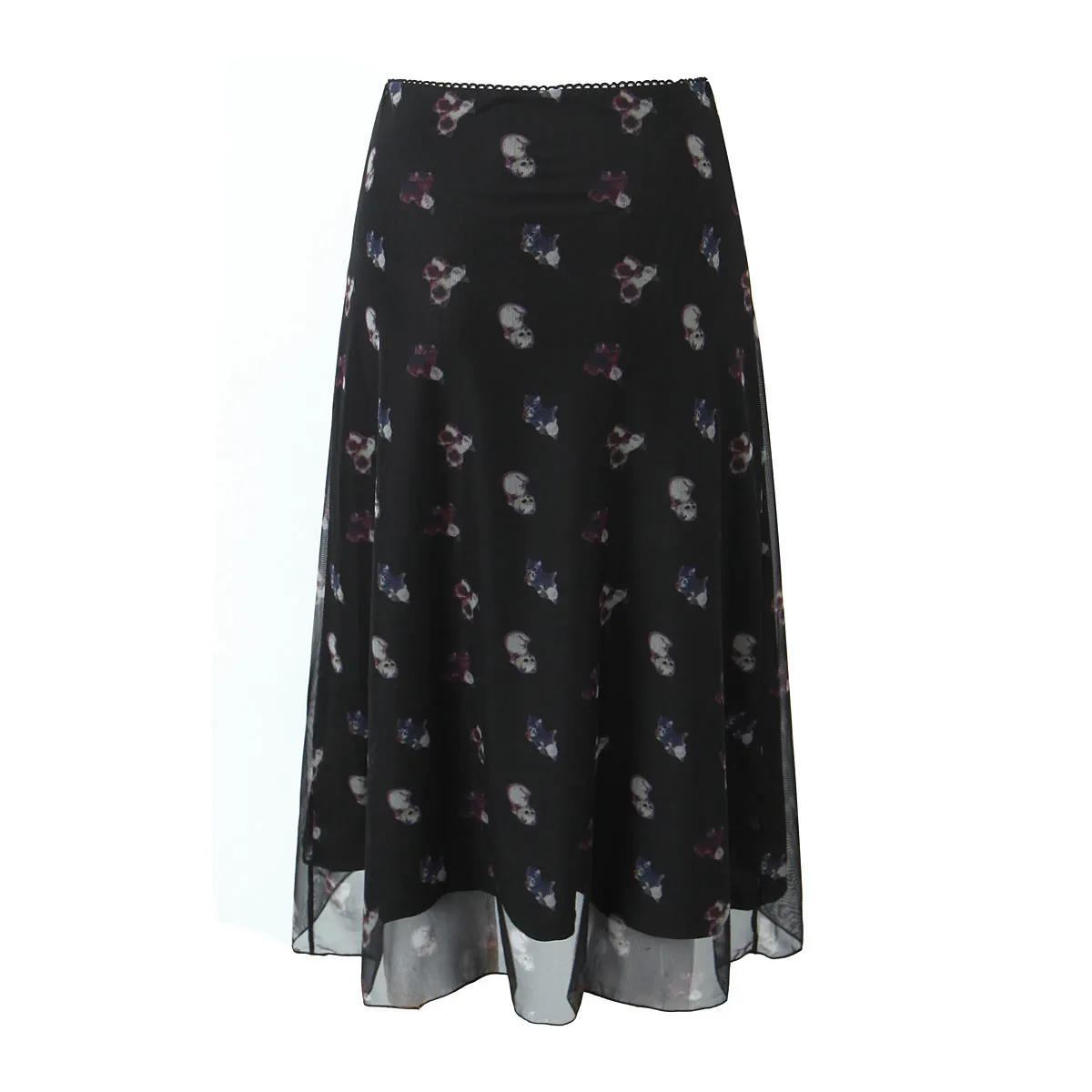Znbbw And Winter New Lace Printing Net Fashion Full-Length Skirt - Image 4
