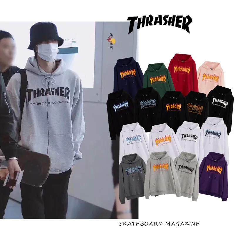 Znbbw Fall New American Version Of Classic Flame Hooded Hoodie Men's Round Collar Loose Couple Hooded Jacket Ins Trend - Image 19