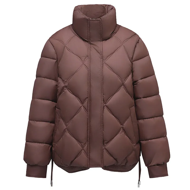 Cotton Jacket Female 2024 New Standing Collar Short Cotton-Padded Clothes Add Thick Warm Bread Clothing Small Cotton-Padded Jacket Coat Winter - Image 2