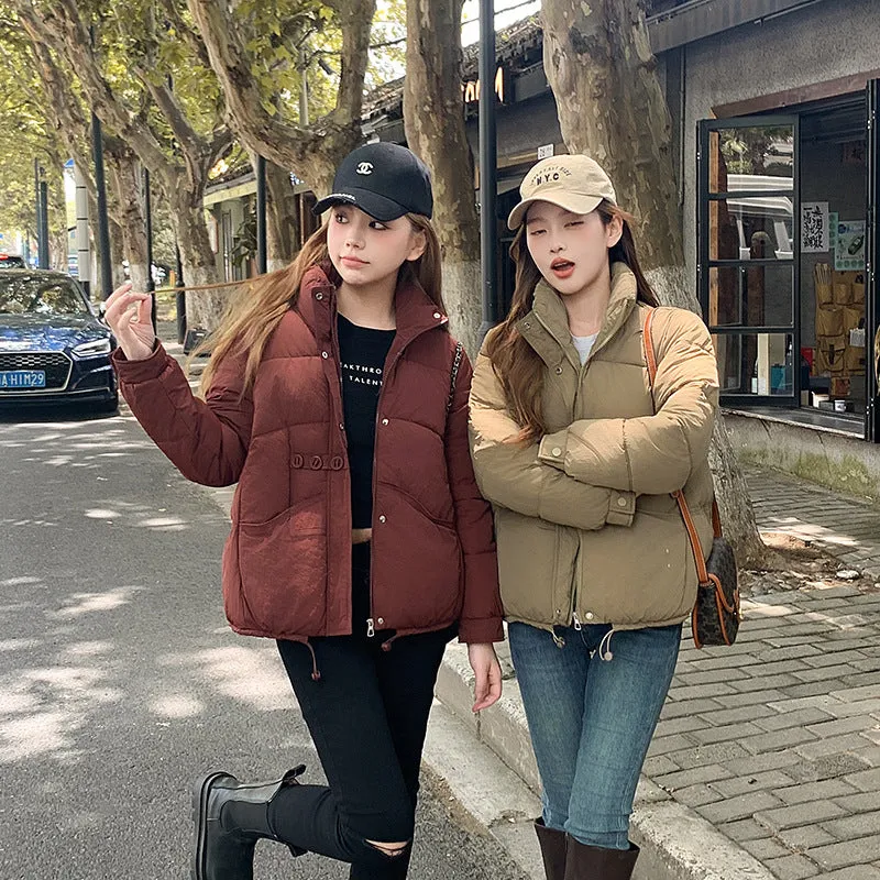 Money Three Button Cotton-Padded Clothes Show Thin Warm Coat Korean Version Leisure Autumn Winter Loose Fashion Versatile Small - Image 5