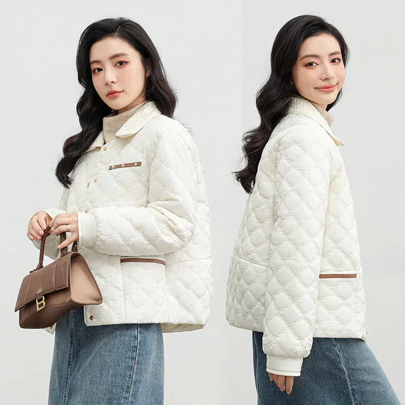 Fragrant Wind Ling Ling Light And Short Cotton Clothes Female 2024 Autumn And Winter New Loose Warm Small Lapel Cotton-Padded Clothes Tide - Image 3