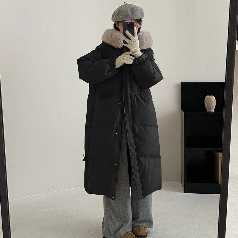 Cotton-Padded Jacket Female Winter 2024 New Thickened Medium And Long Bread Cotton-Padded Jacket Fashion Loose Knee Cotton-Padded Coat - Image 2