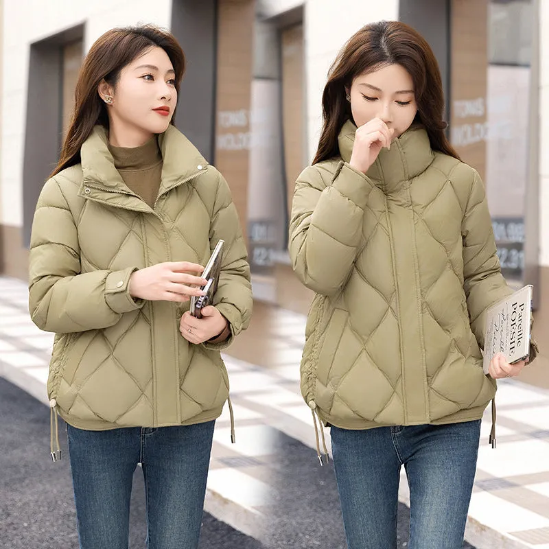 Cotton Jacket Female 2024 New Standing Collar Short Cotton-Padded Clothes Add Thick Warm Bread Clothing Small Cotton-Padded Jacket Coat Winter - Image 3