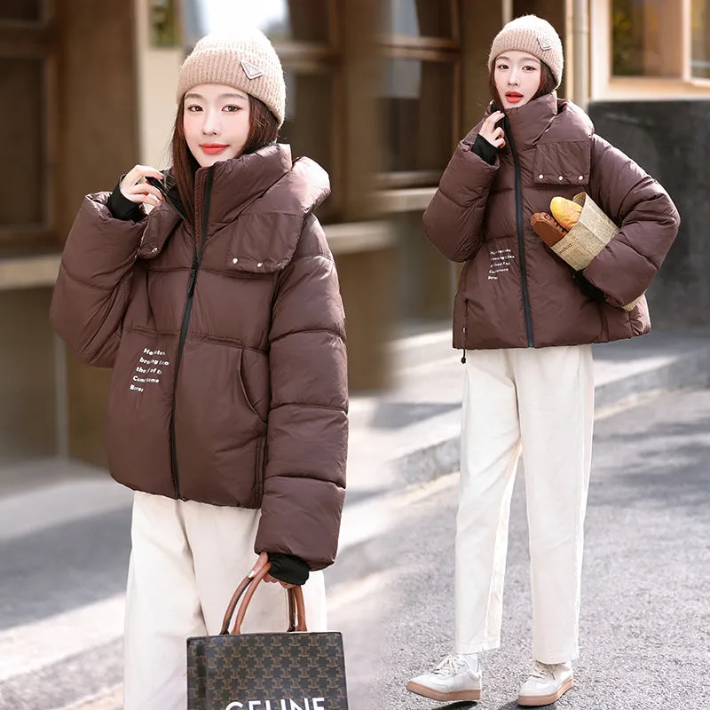 Goods Short Cotton-Padded Clothes Female 2024 New Winter Thickened Hood High-End Foreign Style Advanced Sense Super Good-Looking Coat - Image 5