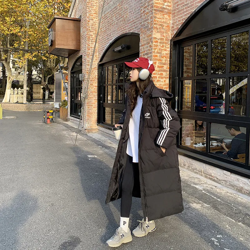 Long Down Cotton-Padded Clothes Women Winter New Knee Students Loose Large Size Plus Thick Cotton-Padded Jacket Coat Bread Clothes - Image 3