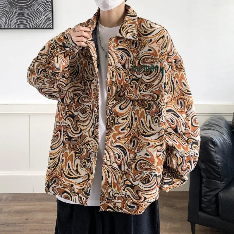 Kong Wind Ins Embroidered Work Jacket Male Autumn Add Fat Add Large Size Tide Fat Man Loose Ruffian Handsome Design Sense Coat - Image 7