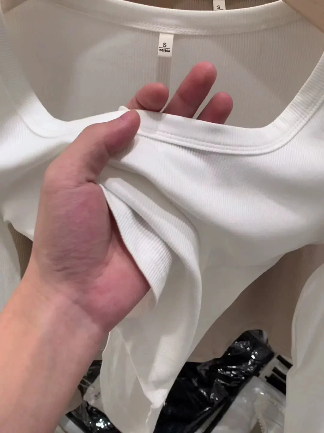 2025 New Spring And Autumn Style Threaded Square Collar Long-Sleeved T-Shirt Women's High Waist Leaky Navel Minority Solid Color Undercoat - Image 10