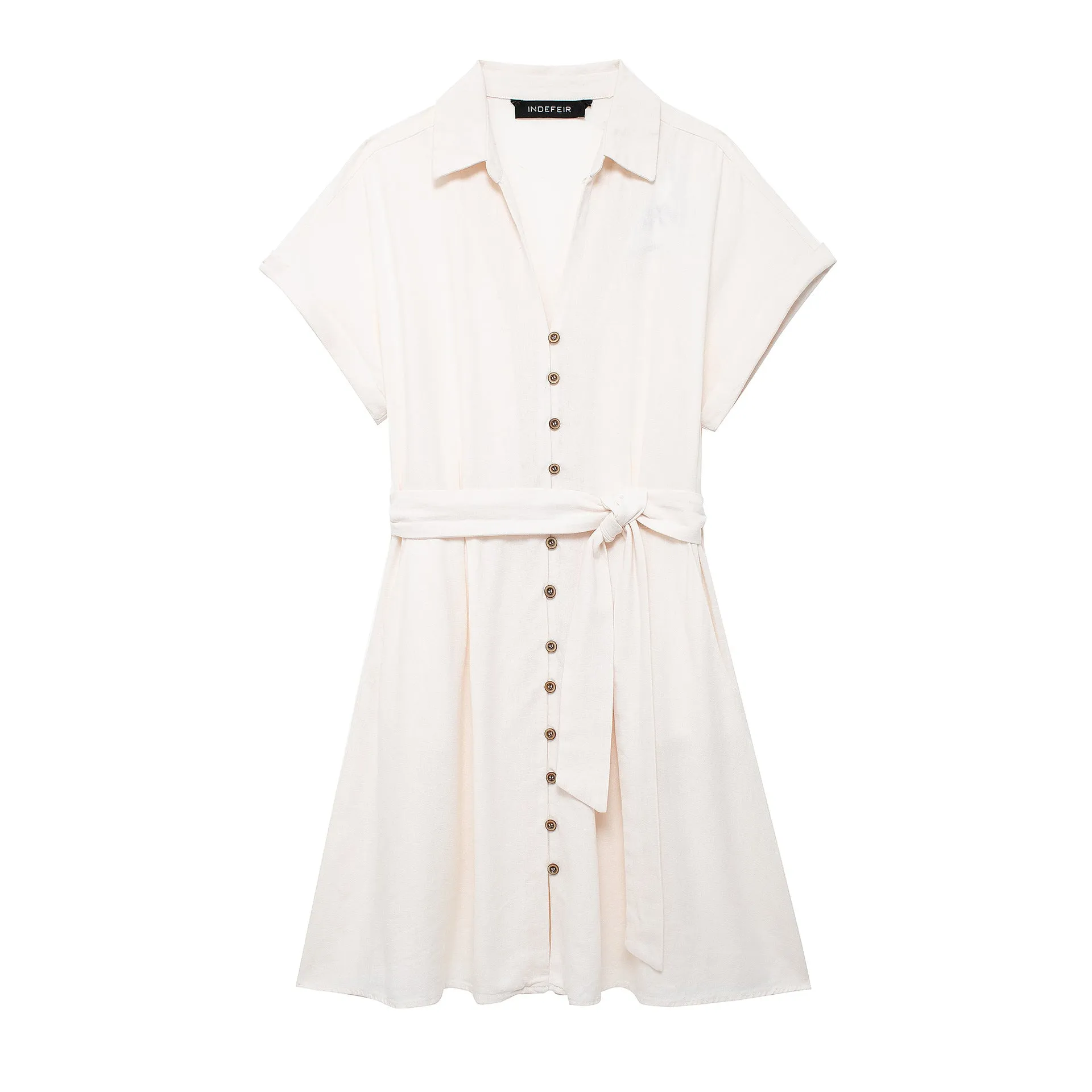 Znbbw Summer Blended Belt Mini Shirt Skirt Dress 7962709