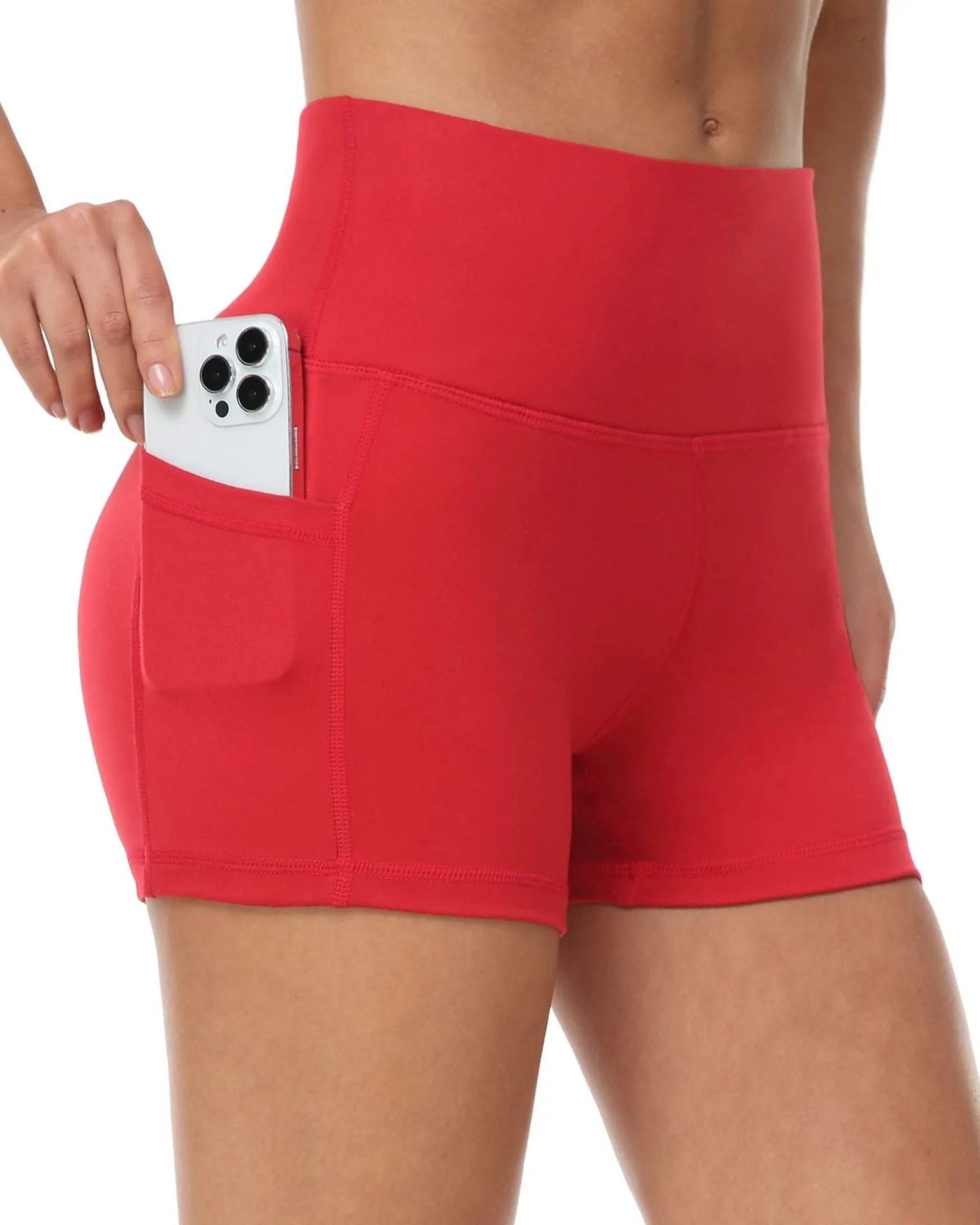 Znbbw Women's High-Waisted Yoga Three-Point Belt Pocket Running Training Tight Quick-Dry Elastic Fitness Shorts - Image 13