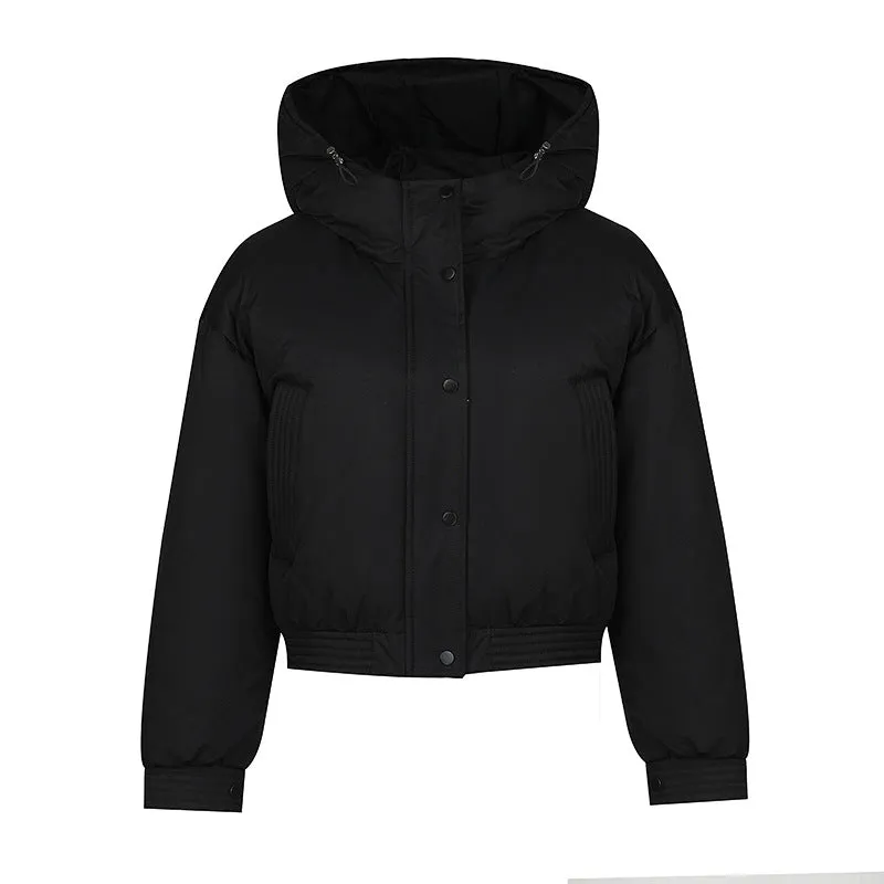 Korean Small Tall Waist Short Down Cotton Jacket Female 2024 Winter New Versatile With Thick Bread Jacket - Image 3