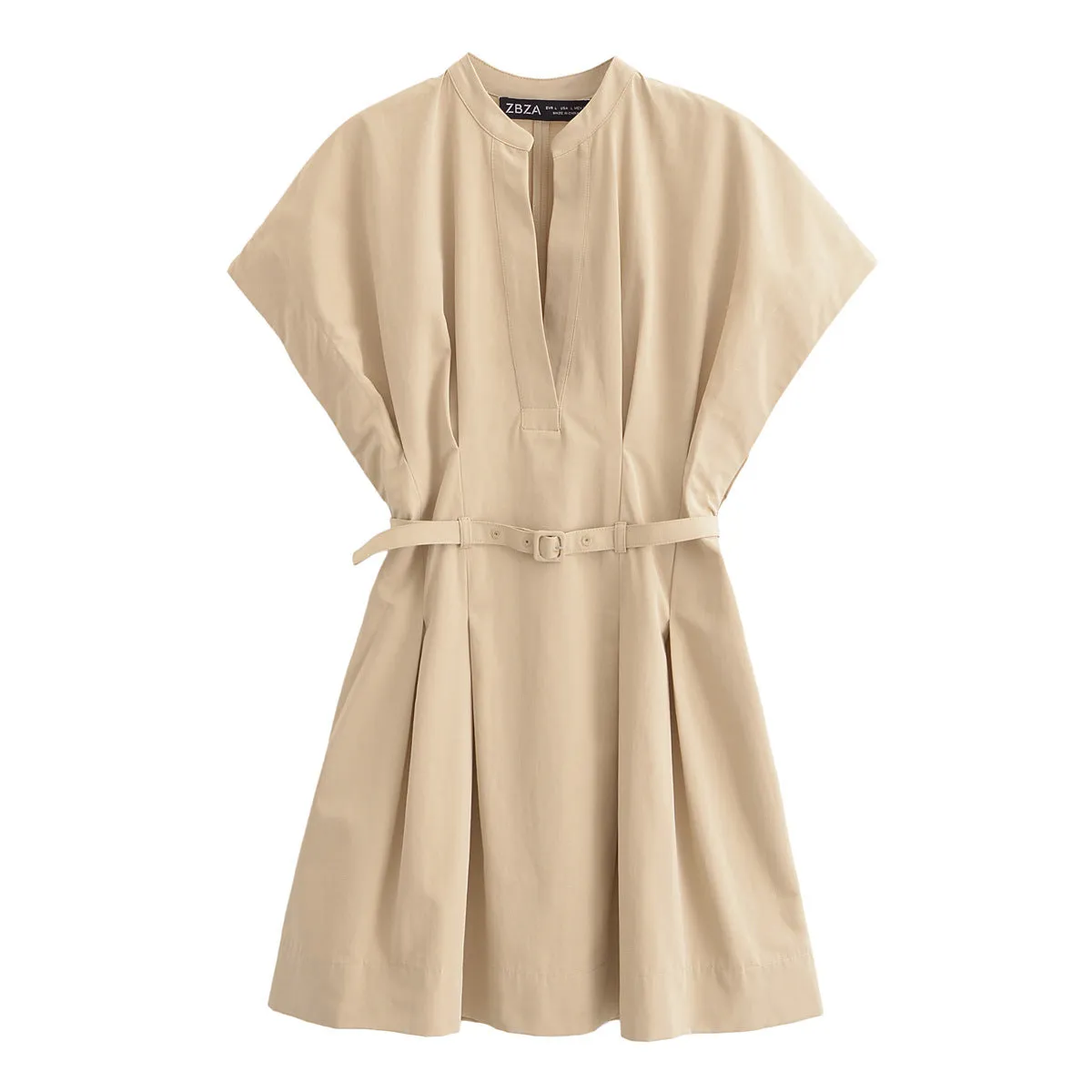 Znbbw New Series Pleated With Belt Short Dress 4043058