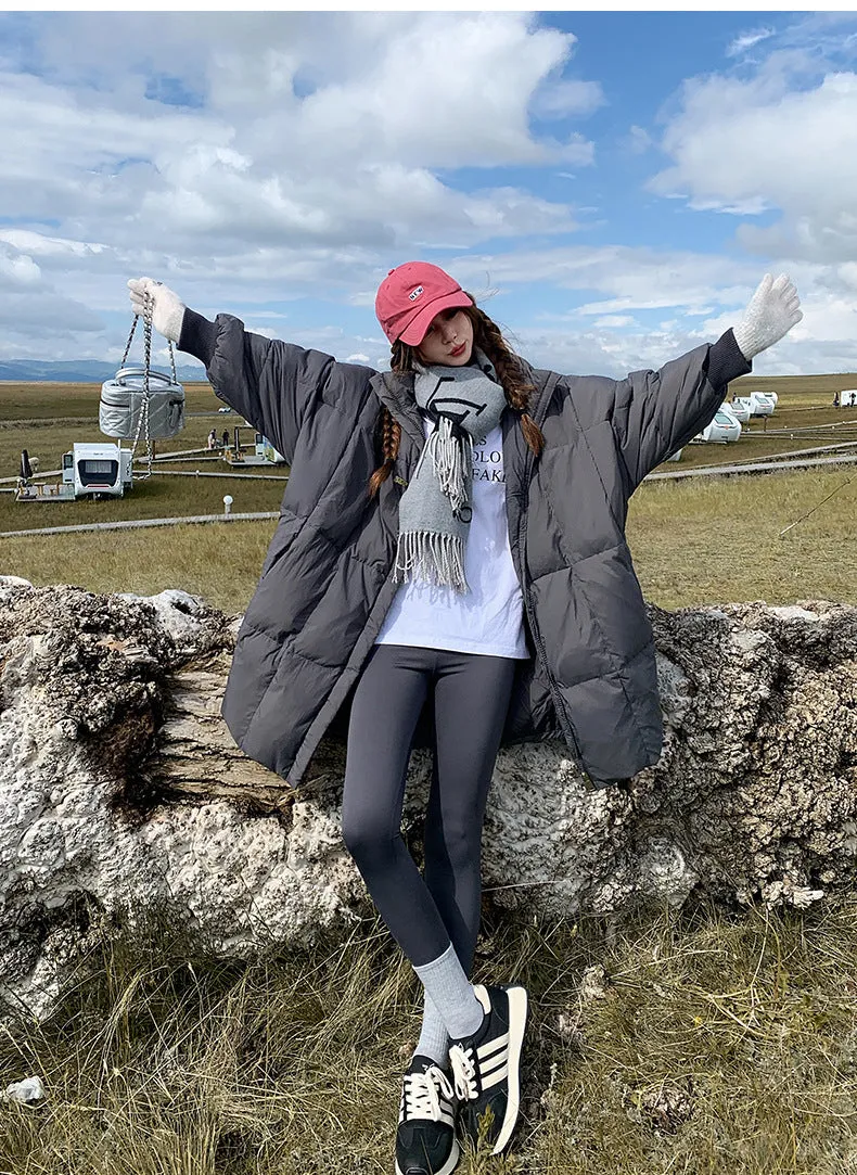 Jacket Coat Female Winter 2024 New Retro Versatile Long Plus Thick Cotton-Padded Clothes Loose Students Cotton Clothes - Image 5