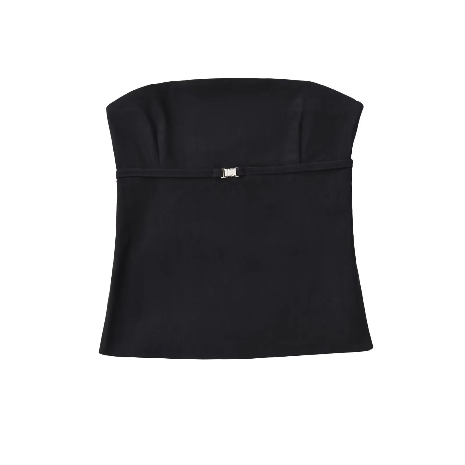 Znbbw And Winter New Women's Wear Solid Color One-Word Collar Sleeveless Back Short Chest Spicy Girl Blouse - Image 2