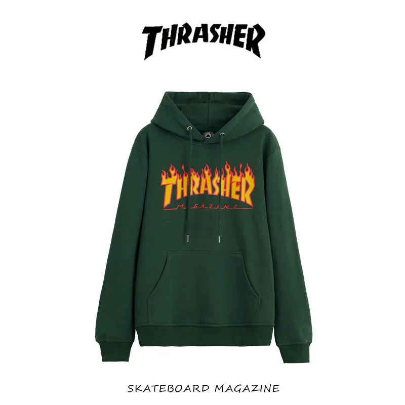 Znbbw Fall New American Version Of Classic Flame Hooded Hoodie Men's Round Collar Loose Couple Hooded Jacket Ins Trend - Image 13