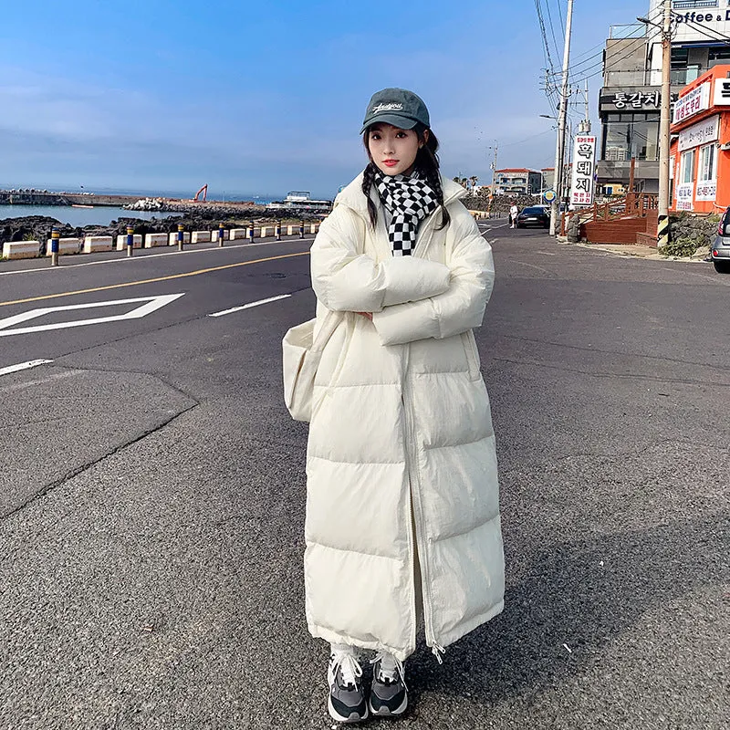 Clothes Female 2024 New Korean Version Loose Winter High Collar Long East Gate Over The Knee Down Cotton-Padded Jacket Coat - Image 2