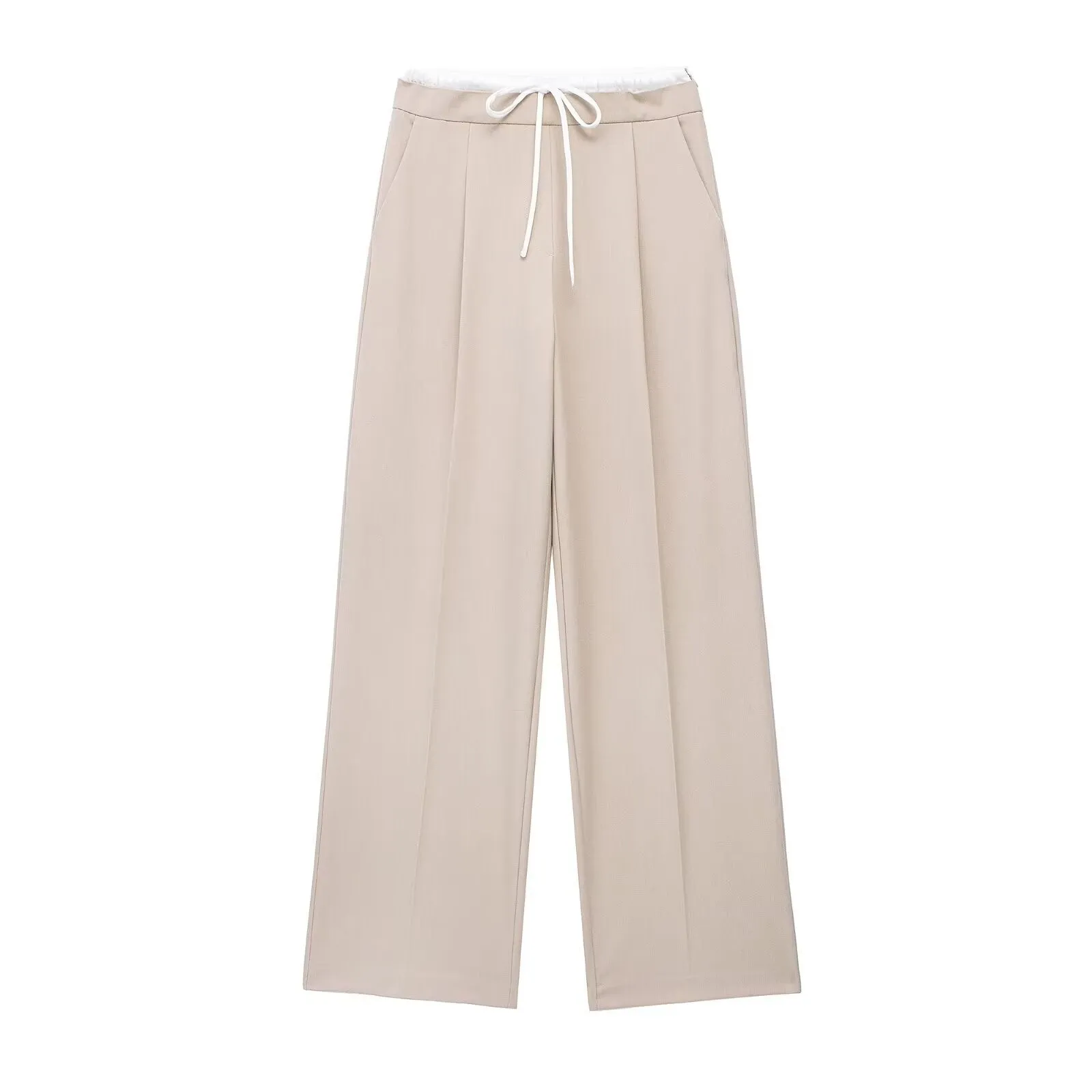 Znbbw New Double Waistband Wide-Legged Pants Casual Pants 1608225