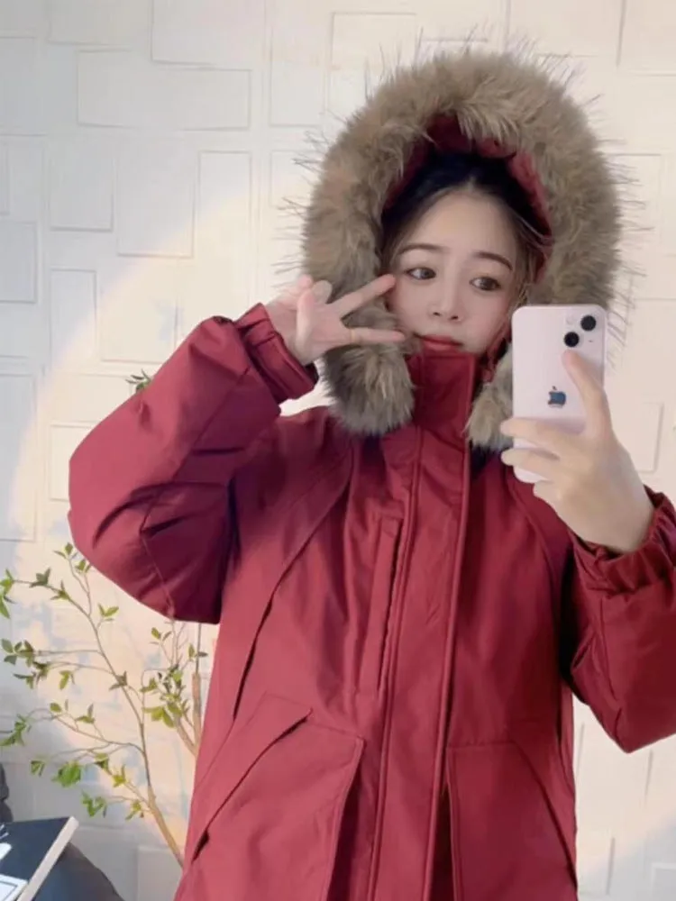 New Tooling Down Padded Coat Women's School To Overcome Short Small Big Wool Collar Loose And Thick Padded Coat - Image 5