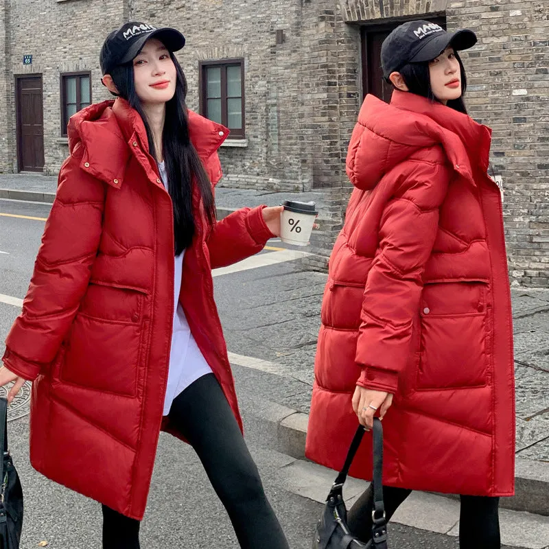 Jacket Women's Winter Jacket Cotton-Padded Jacket 2024 New Burst Plus Thick Autumn And Winter Oversize Long Korean Department - Image 3