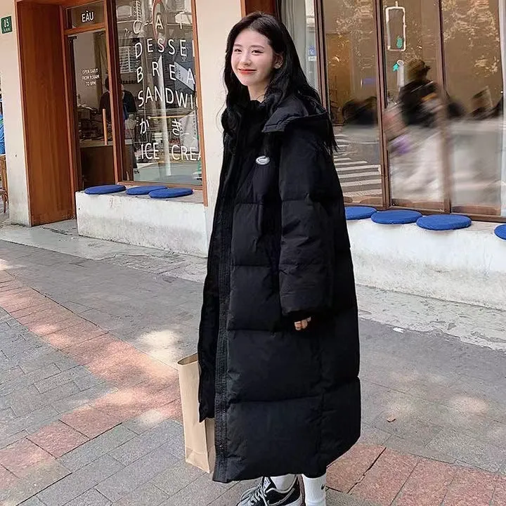Down Cotton Clothes Women Long Over The Knee Winter 2024 New Korean Version Of Cotton-Padded Jacket Women Loose And Thick Padded Clothes - Image 5