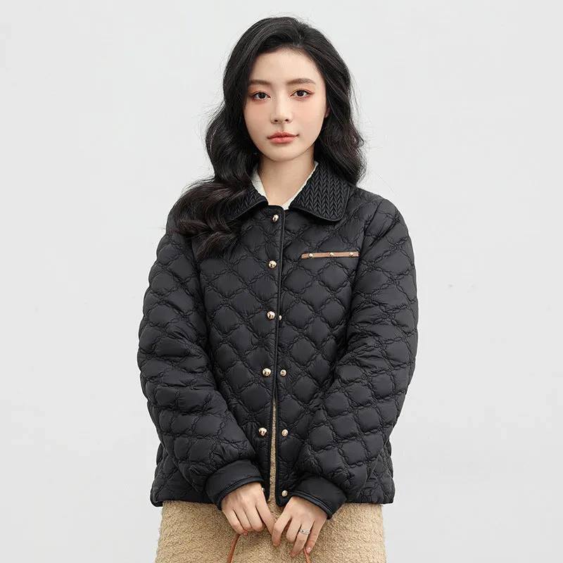 Fragrant Wind Ling Ling Light And Short Cotton Clothes Female 2024 Autumn And Winter New Loose Warm Small Lapel Cotton-Padded Clothes Tide - Image 4